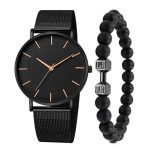High Quality No Logo Simple Wristwatch Casual Men and Women Watch Gift Mesh Stainless Steel Band Unisex Thin Minimalist Watch