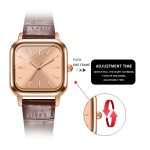 Classic Minimalist Square Watch Custom Logo Leather Strap 3ATM Water Resistant Japan Movement Quartz Women Watches NO LOGO - Image 4